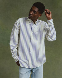 Chemise ultra-ample en popeline &agrave; rayures