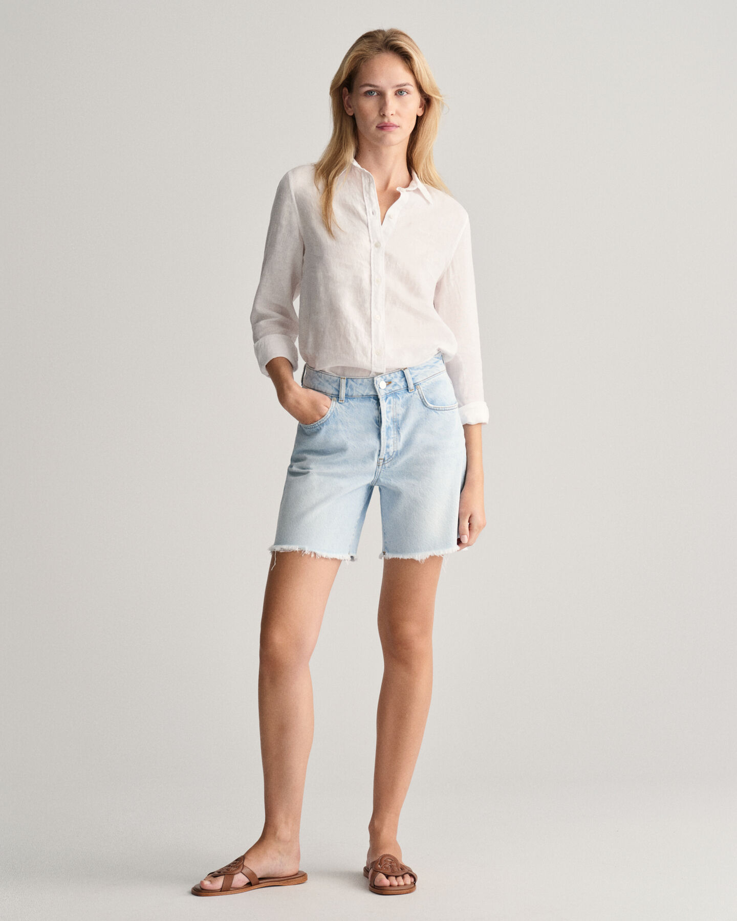 Short regular fit mi-long en denim