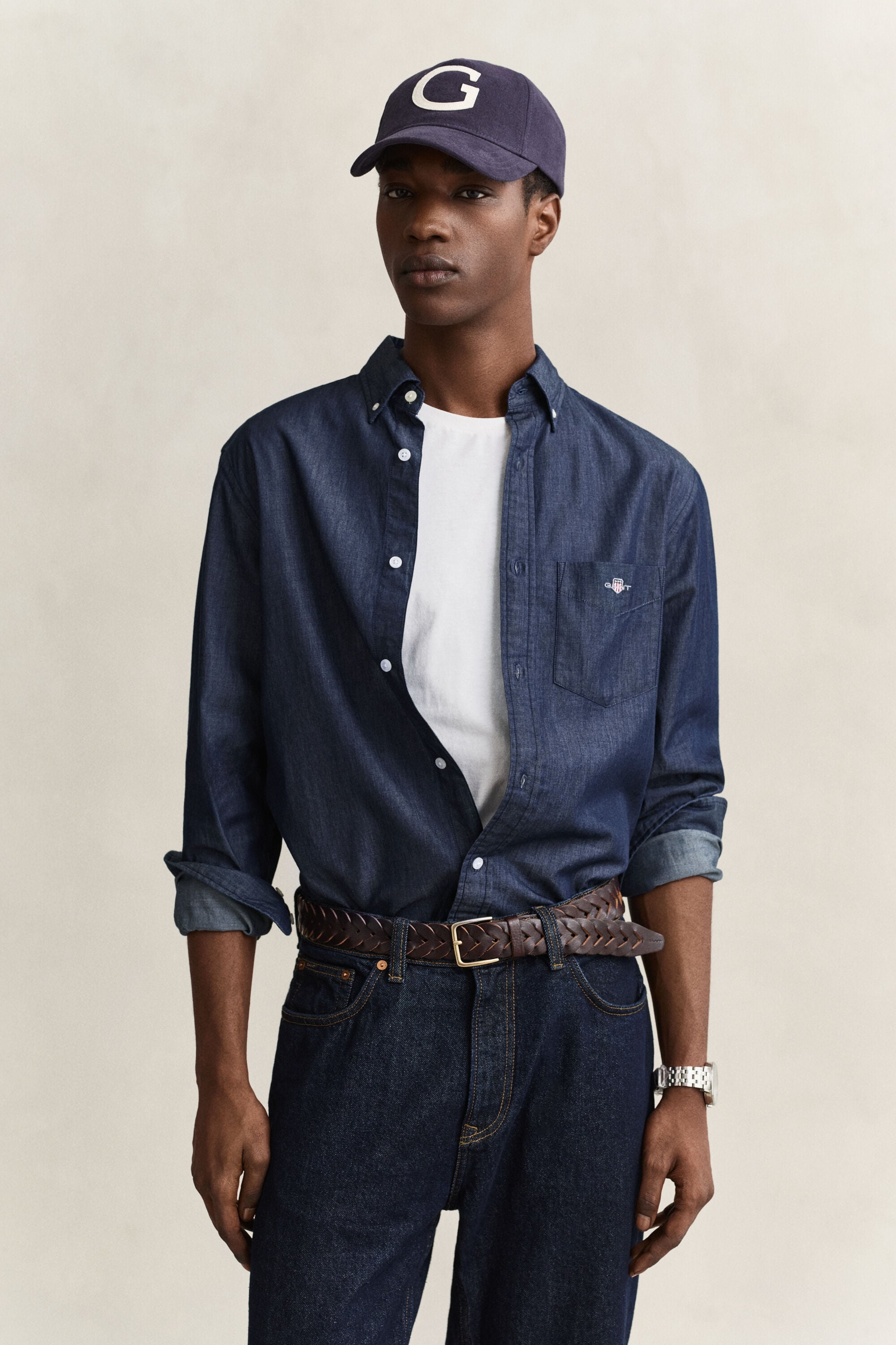 Chemise coupe regular indigo