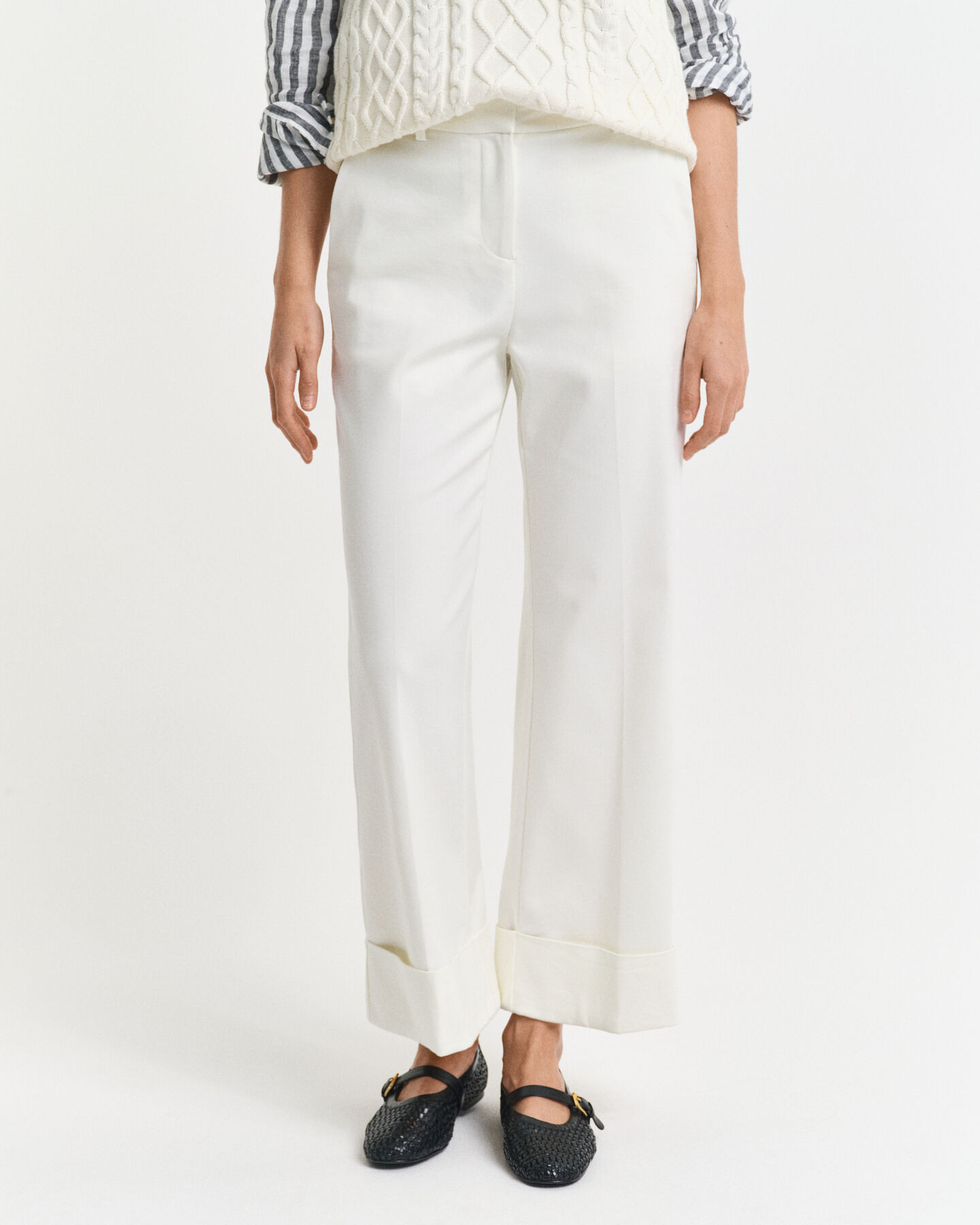 Pantalon à revers avec plis