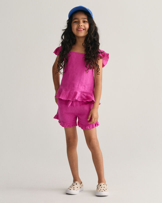 Short en lin volant&eacute; Girls