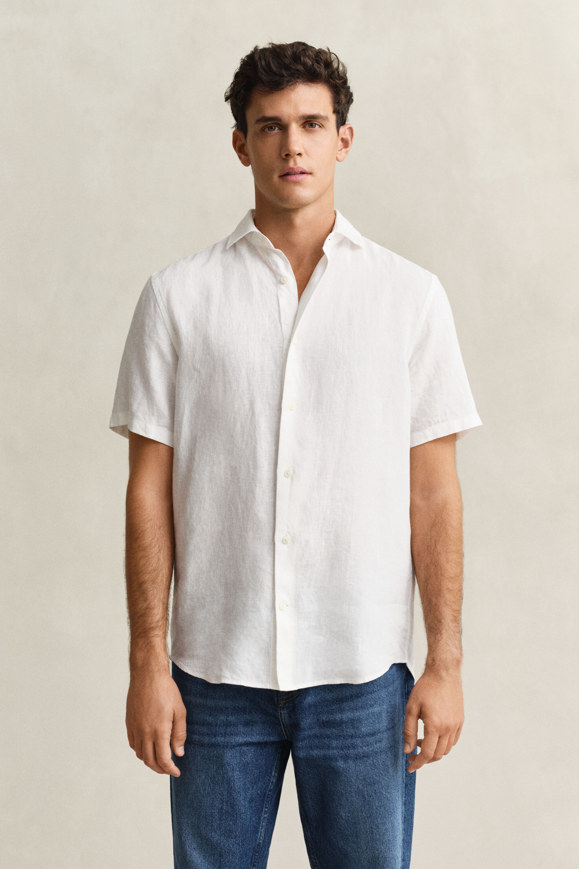 Chemise à manches courtes en lin