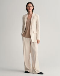 Pull sans manches col V en lin mélangé