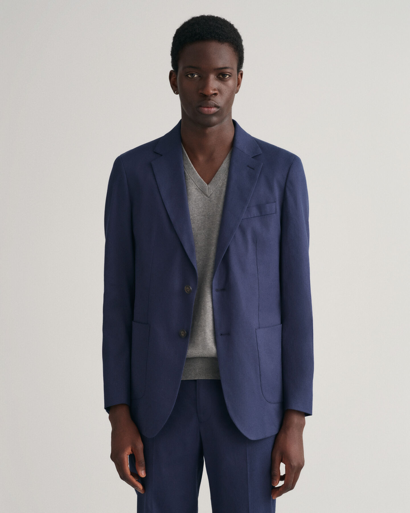 Veste blazer de costume en coton et lin