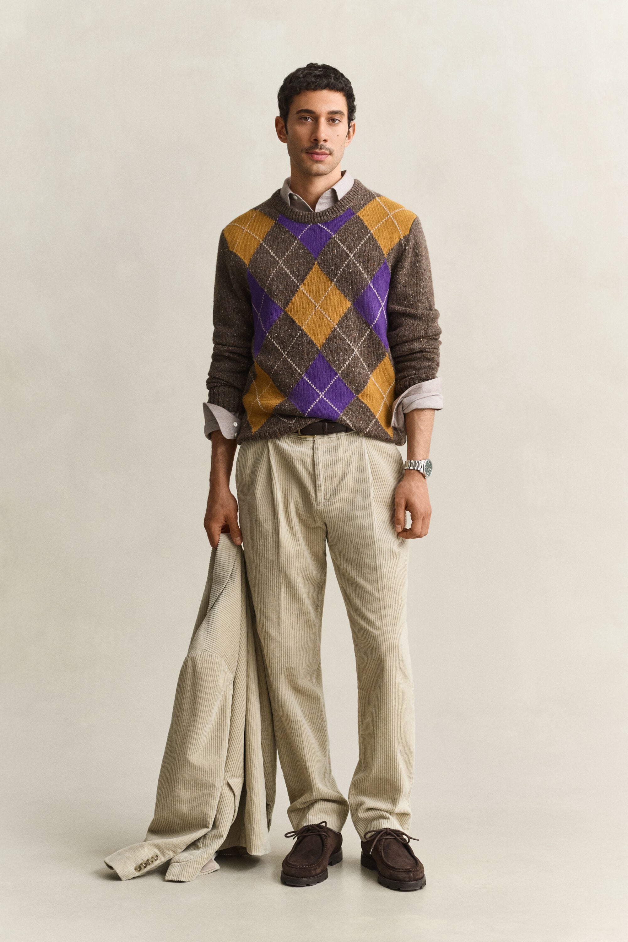 Pantalon de costume en velours côtelé