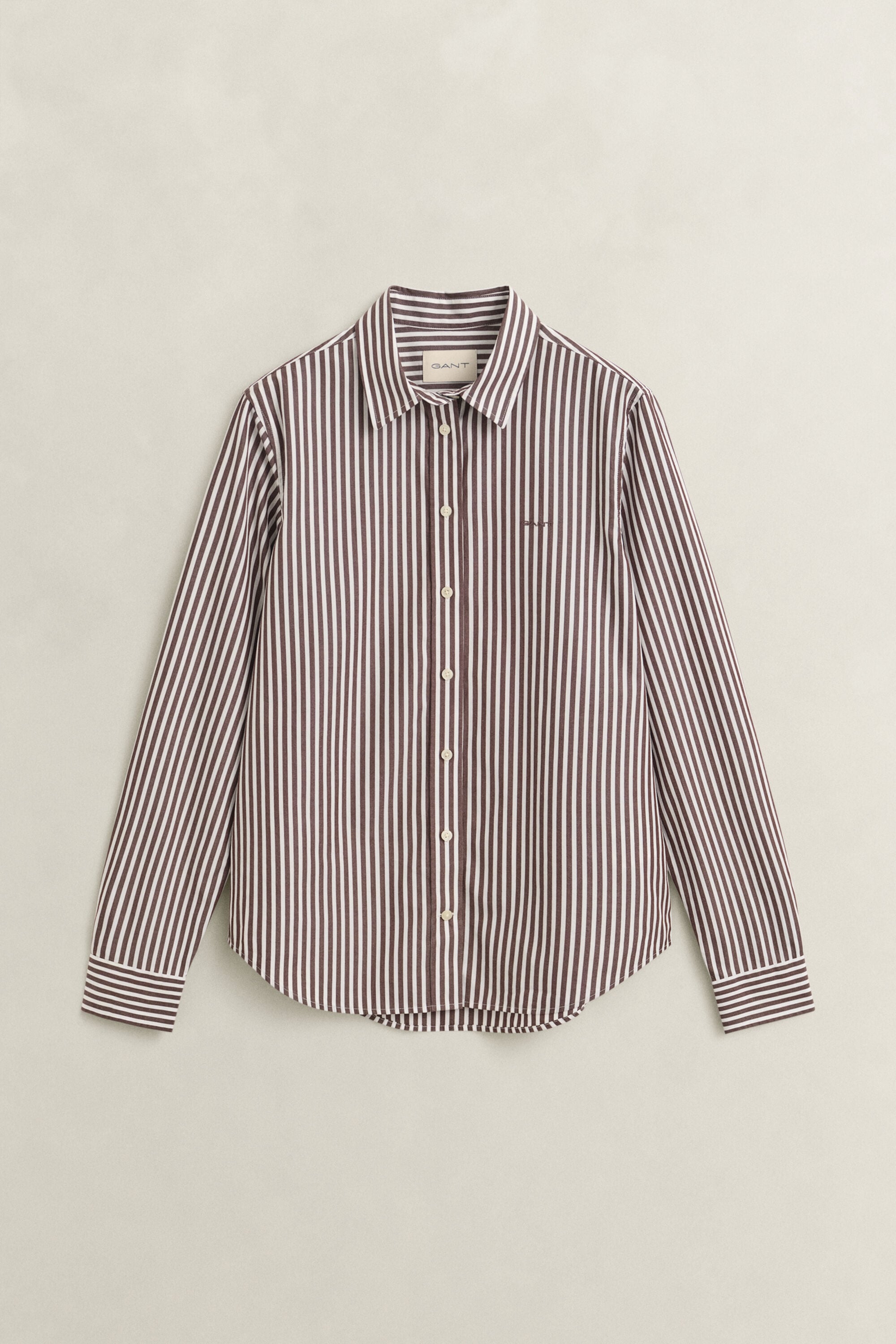 Chemise regular en popeline à rayures classique