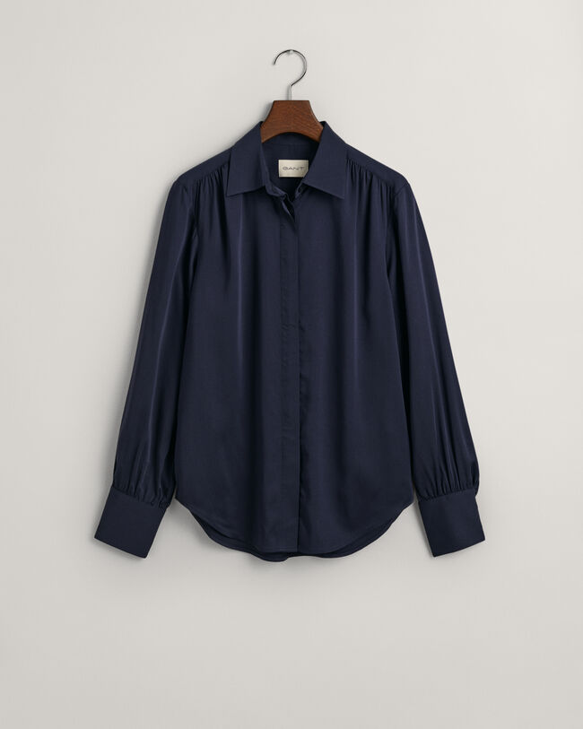 Chemise regular fit en satin