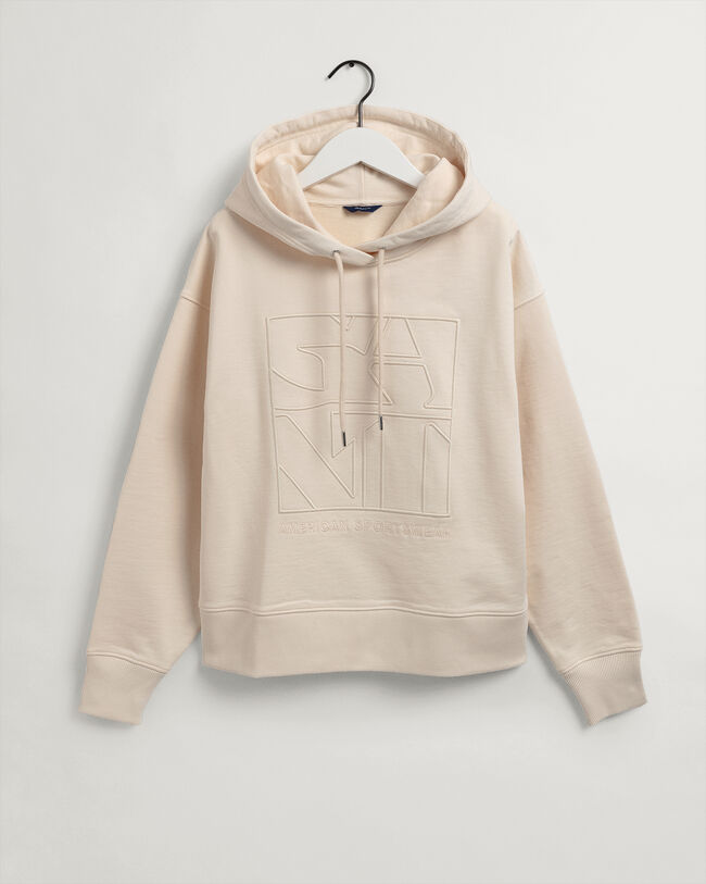 Sweat &agrave; capuche avec broderie Tonal Quadrat