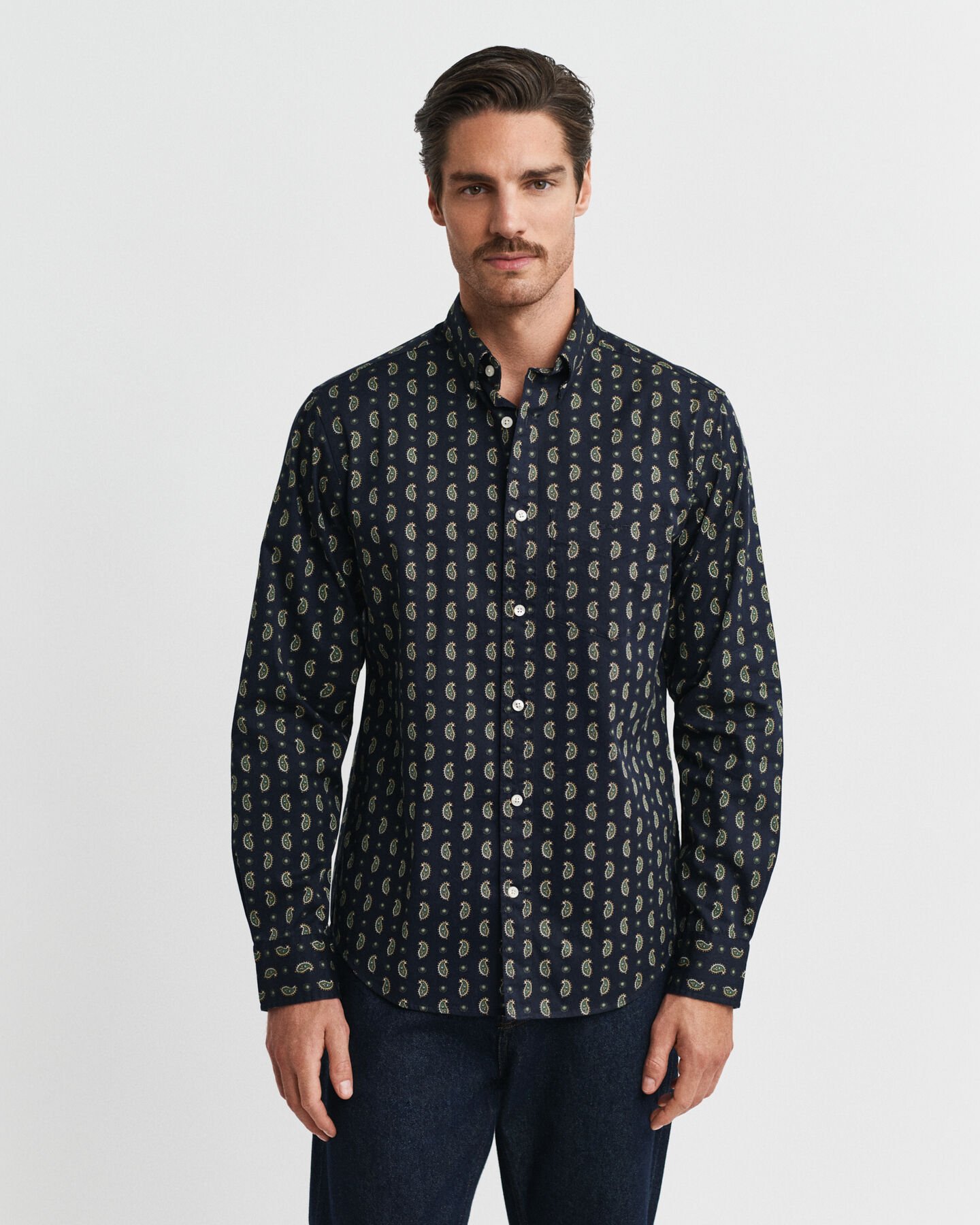 Chemise coupe regular en sergé imprimé cachemire