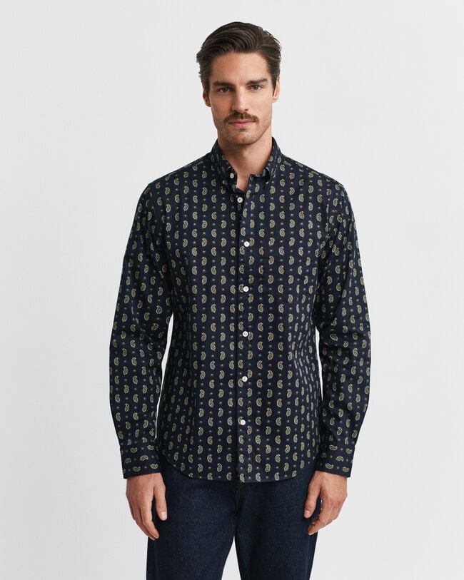 Chemise coupe regular en sergé imprimé cachemire
