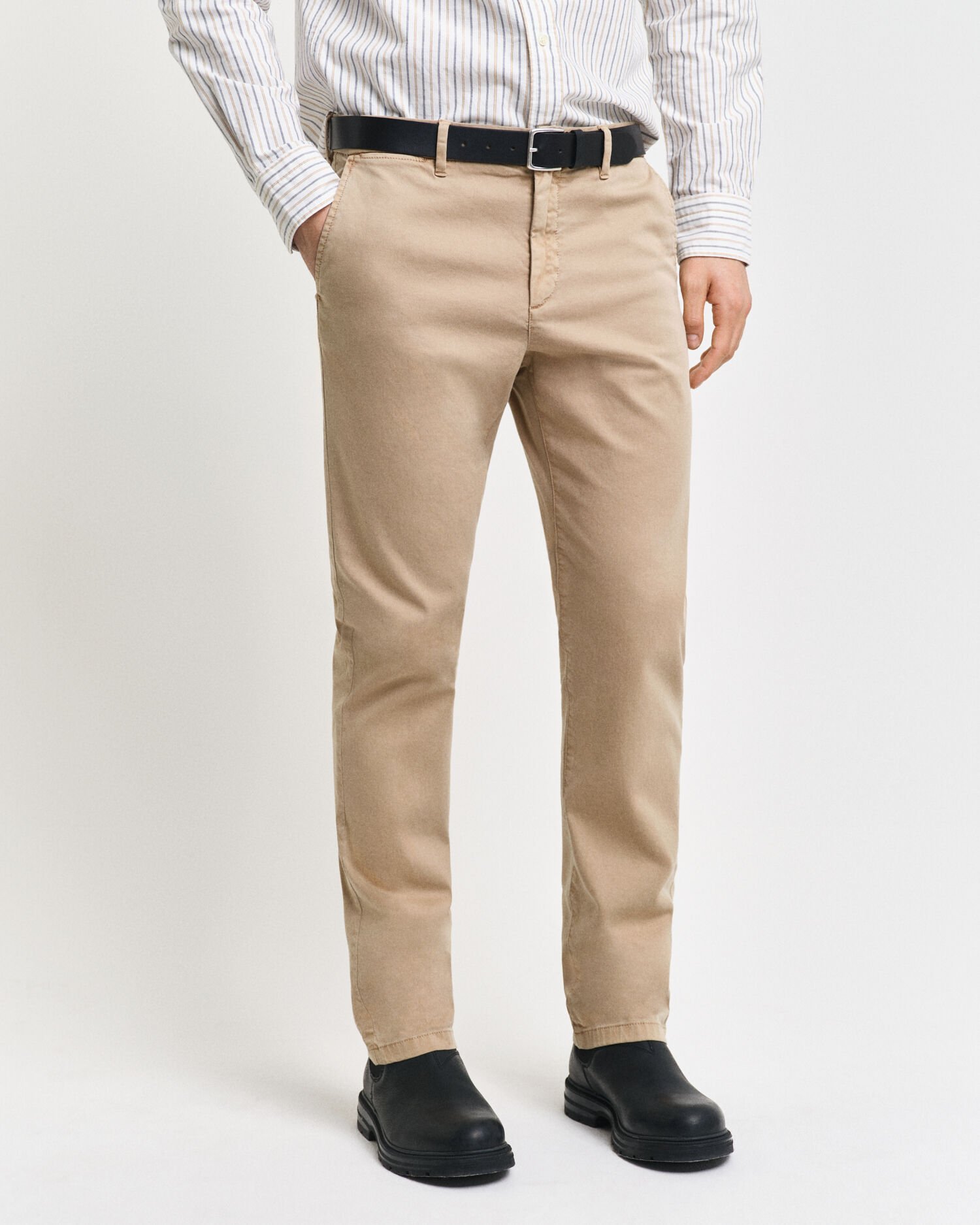 Pantalon chino slim fit en tissu armuré Structured