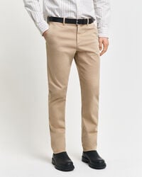 Pantalon chino slim fit en tissu armuré Structured