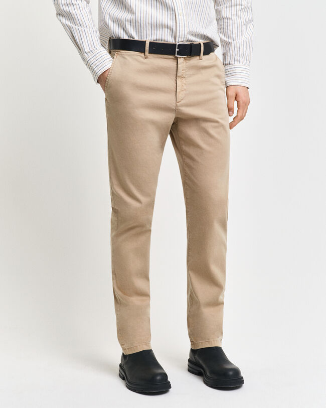 Pantalon chino slim fit en tissu armuré Structured
