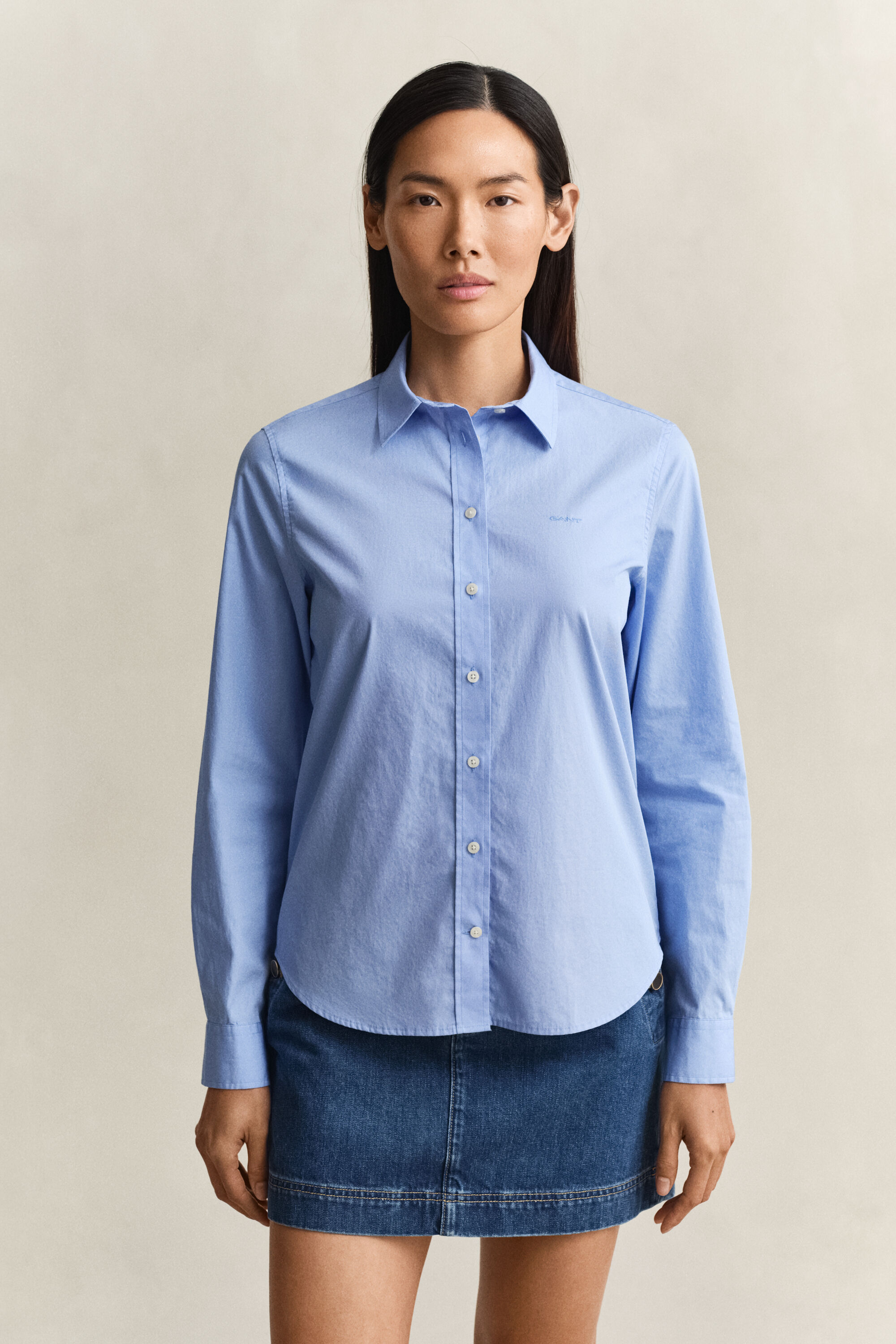 Chemise coupe regular en popeline classique