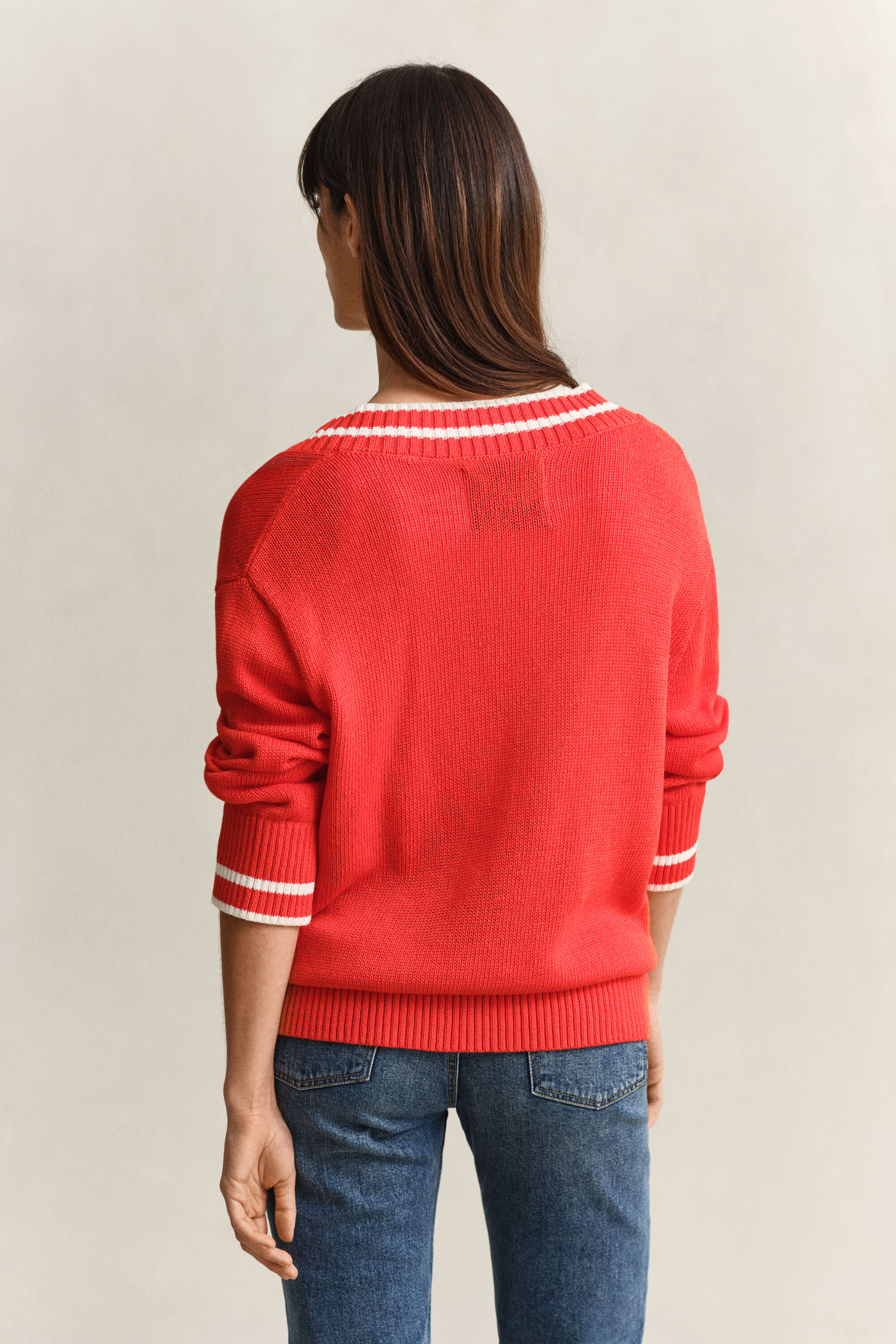 Pull col V en coton