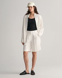 Short relaxed fit pliss&eacute;