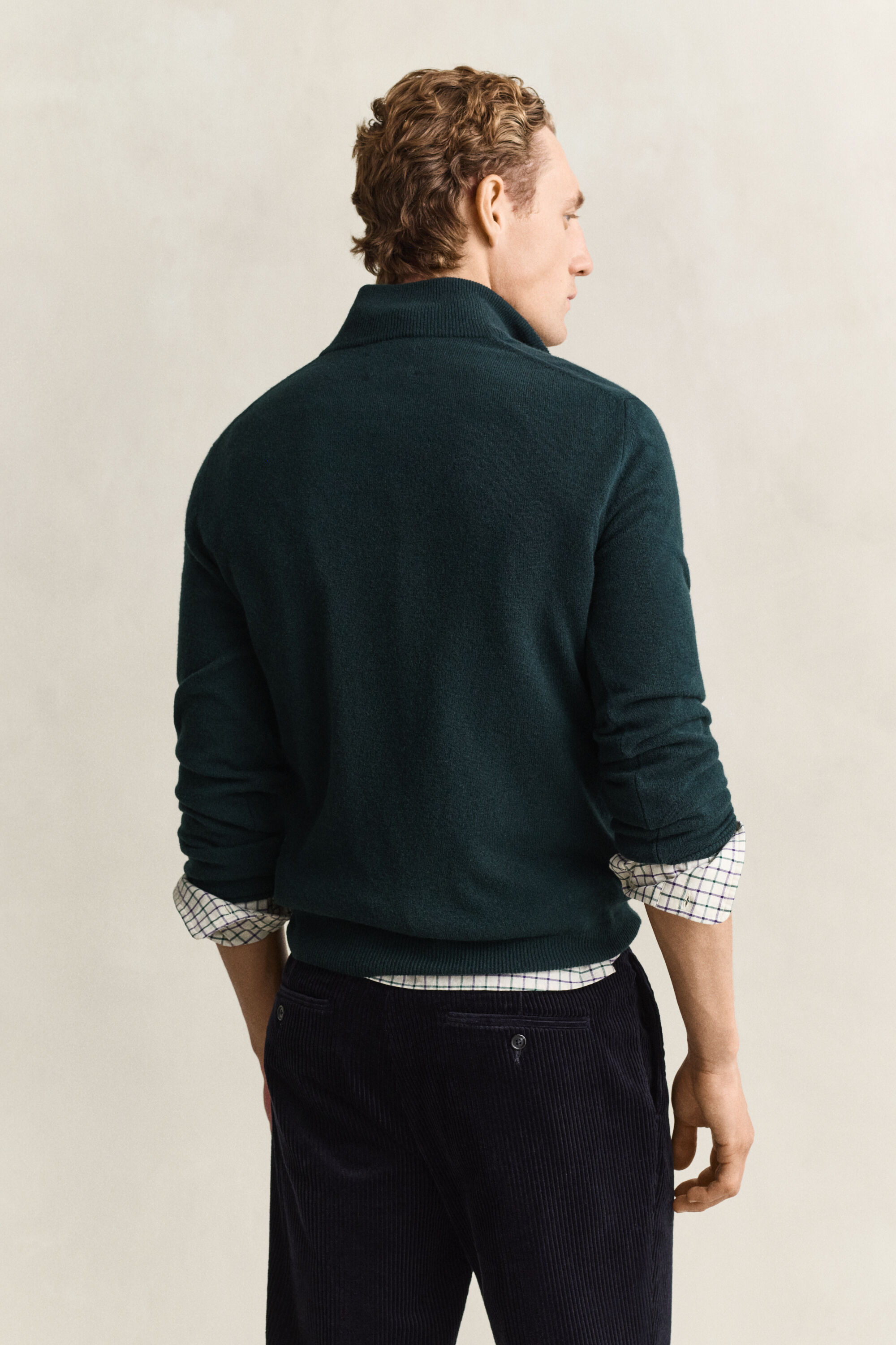 Pull à demi-zip en laine d’agneau