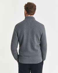 Pull zippé texturé