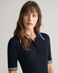 Pull façon polo en maille à torsades