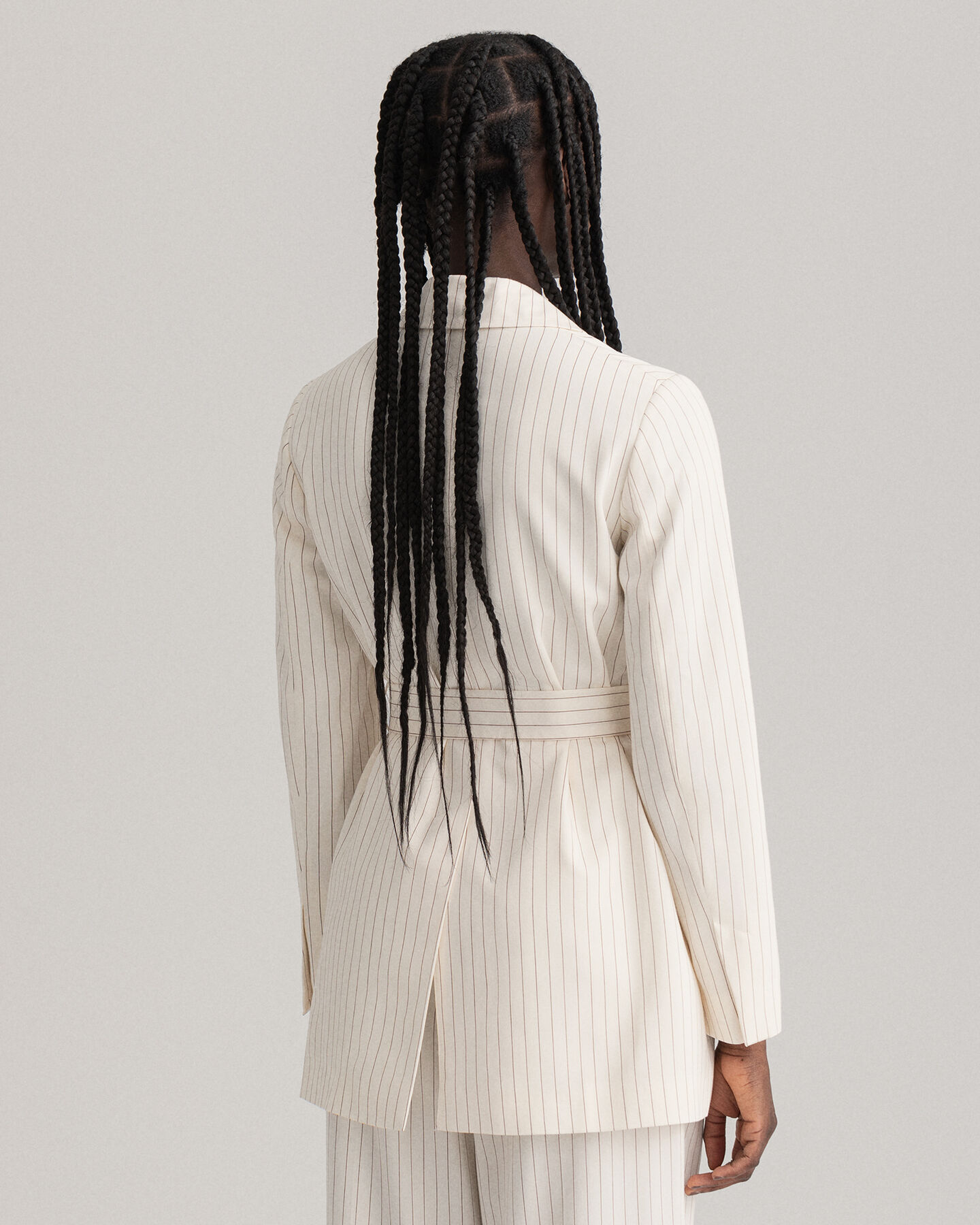 Veste blazer à rayures tennis avec ceinture