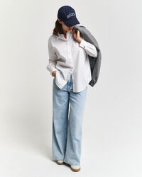 Chemise relaxed fit en popeline avec manches volumineuses