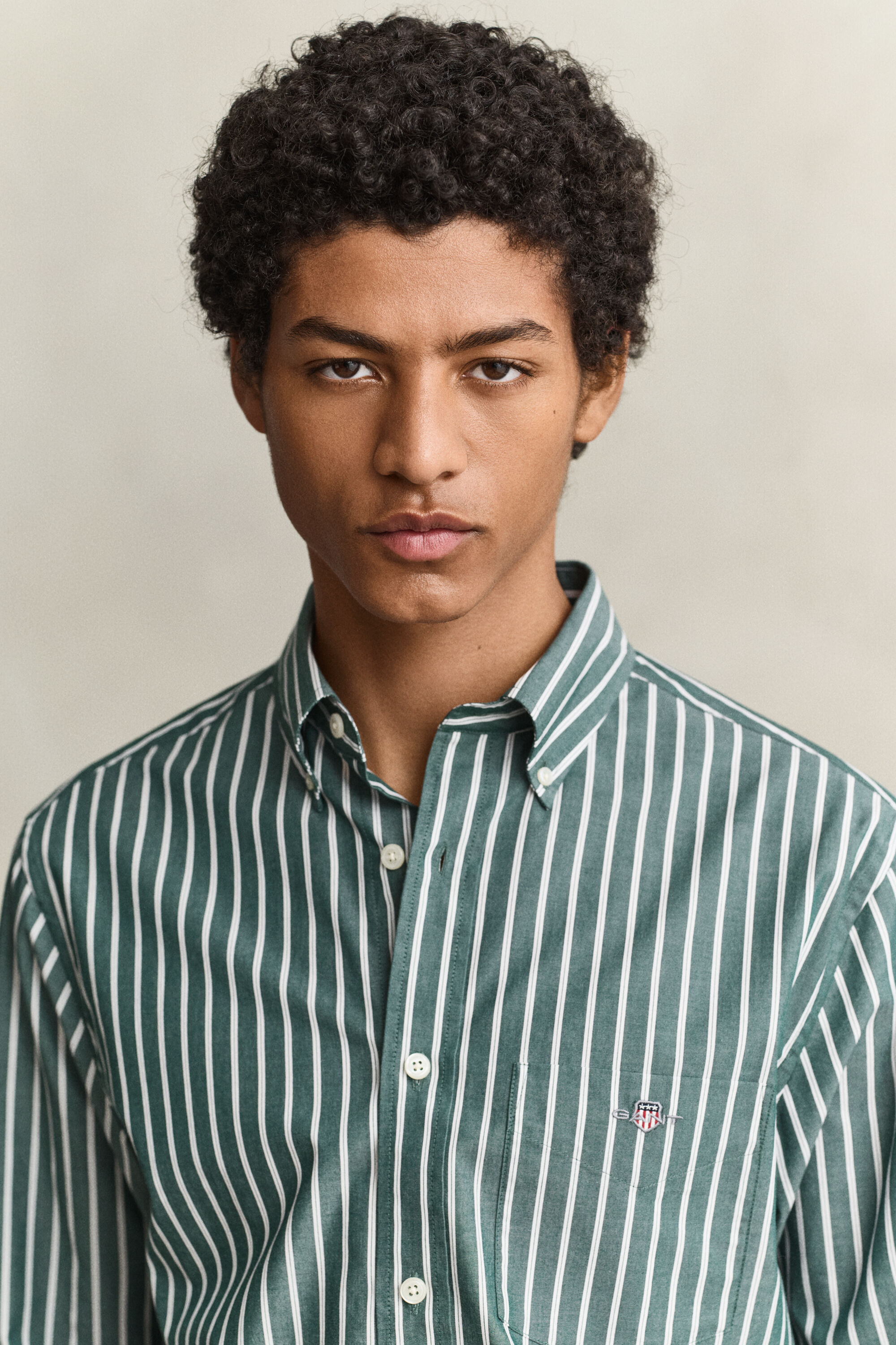 Chemise en popeline à rayures