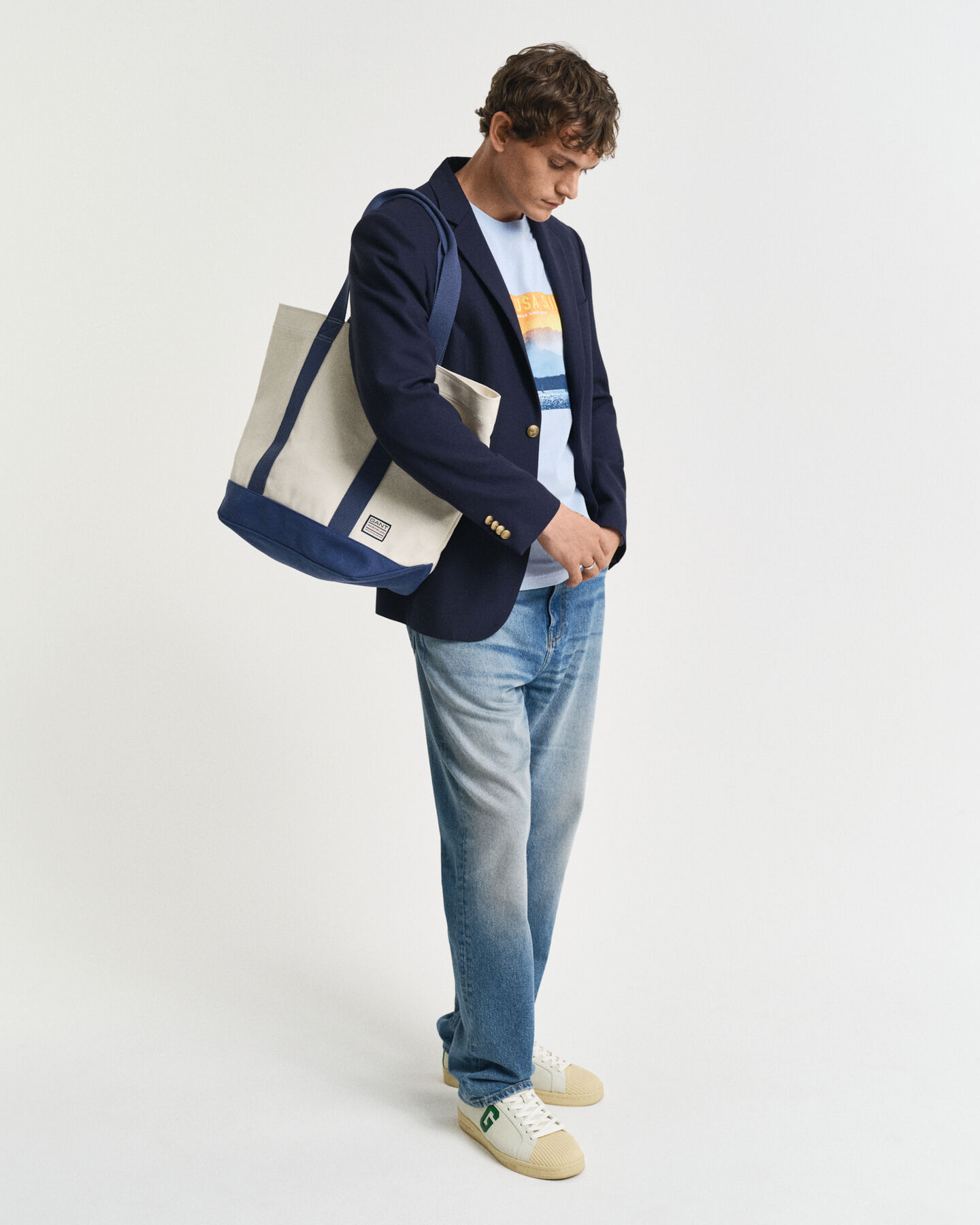 T-shirt logo à imprimé nautique GANT USA