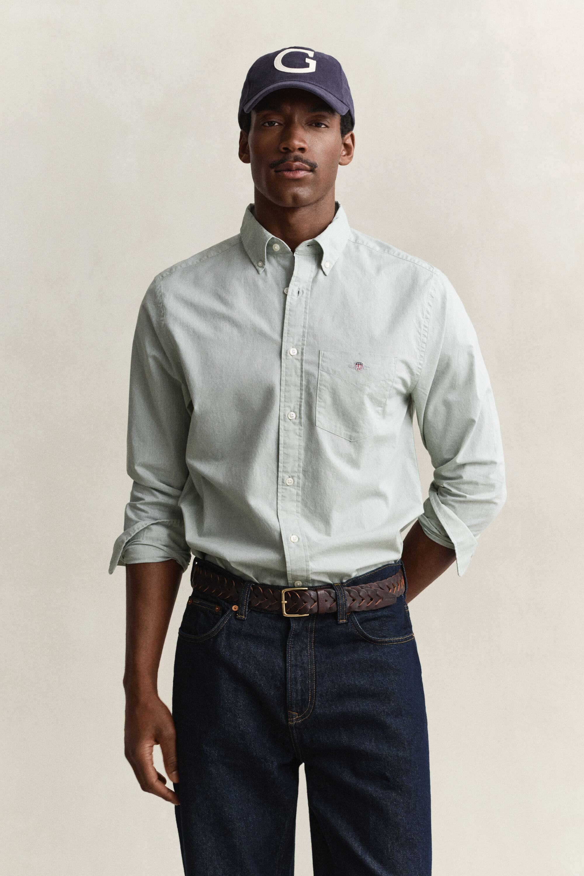 Chemise coupe regular en popeline classique
