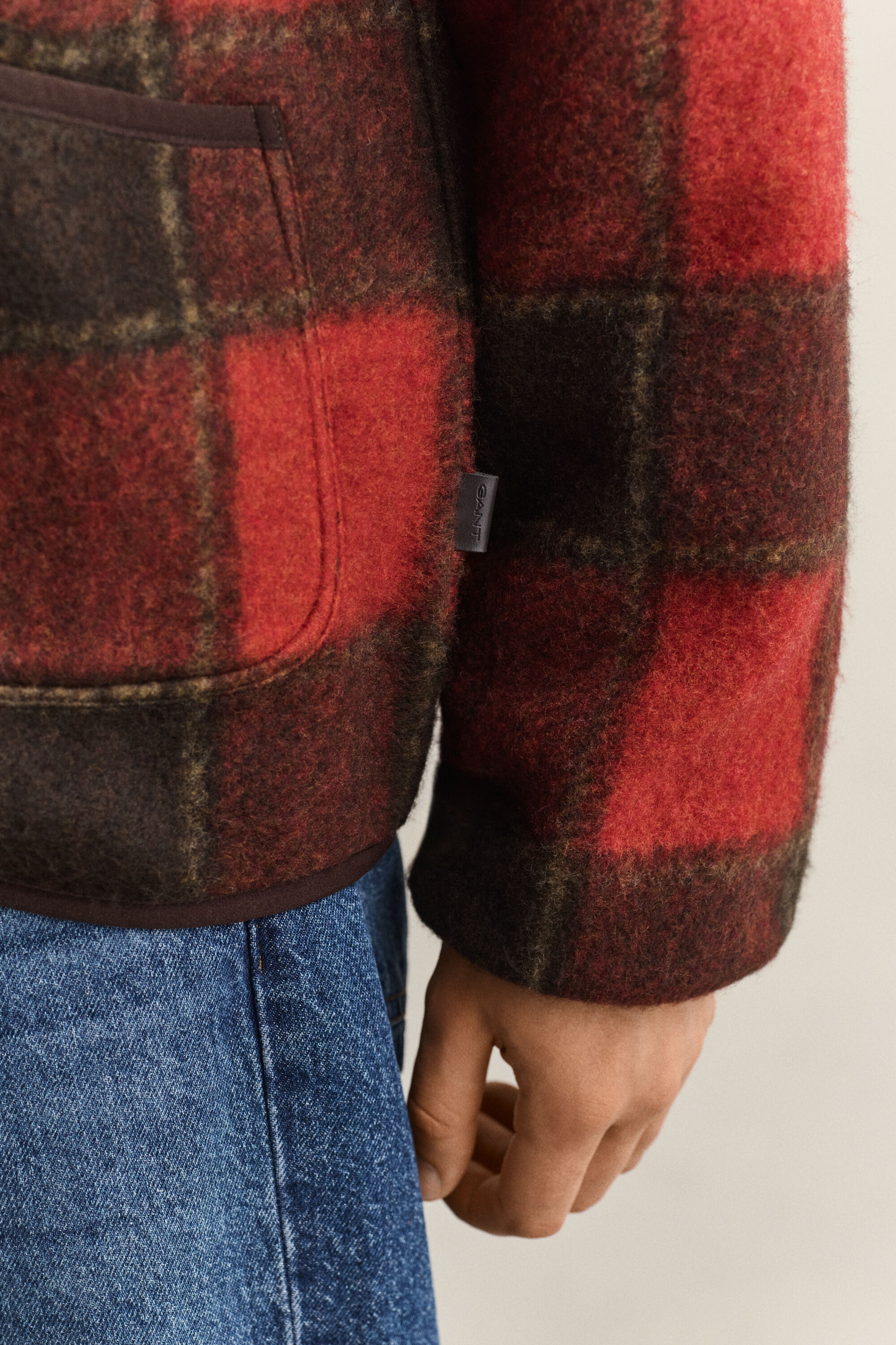 Veste en polaire à carreaux
