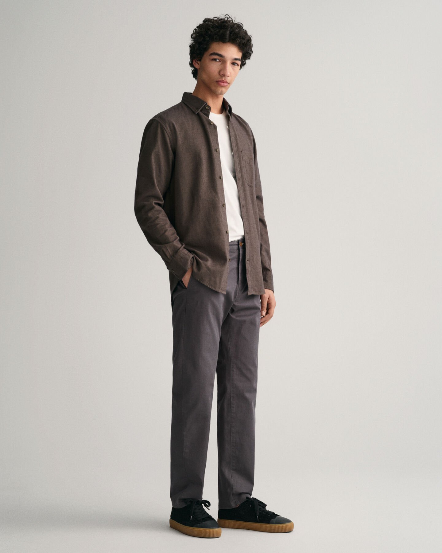 Chemise regular fit en flanelle à chevrons