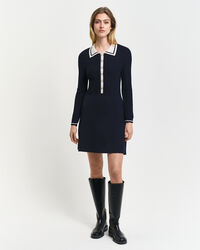 Robe en maille côtelée contrastante