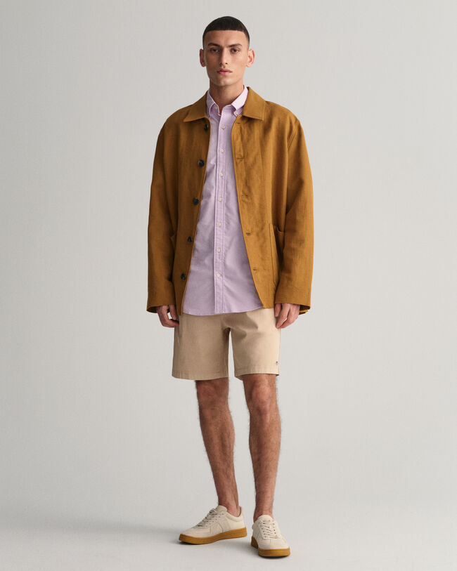 Chemise regular fit en coton Oxford &agrave; manches courtes