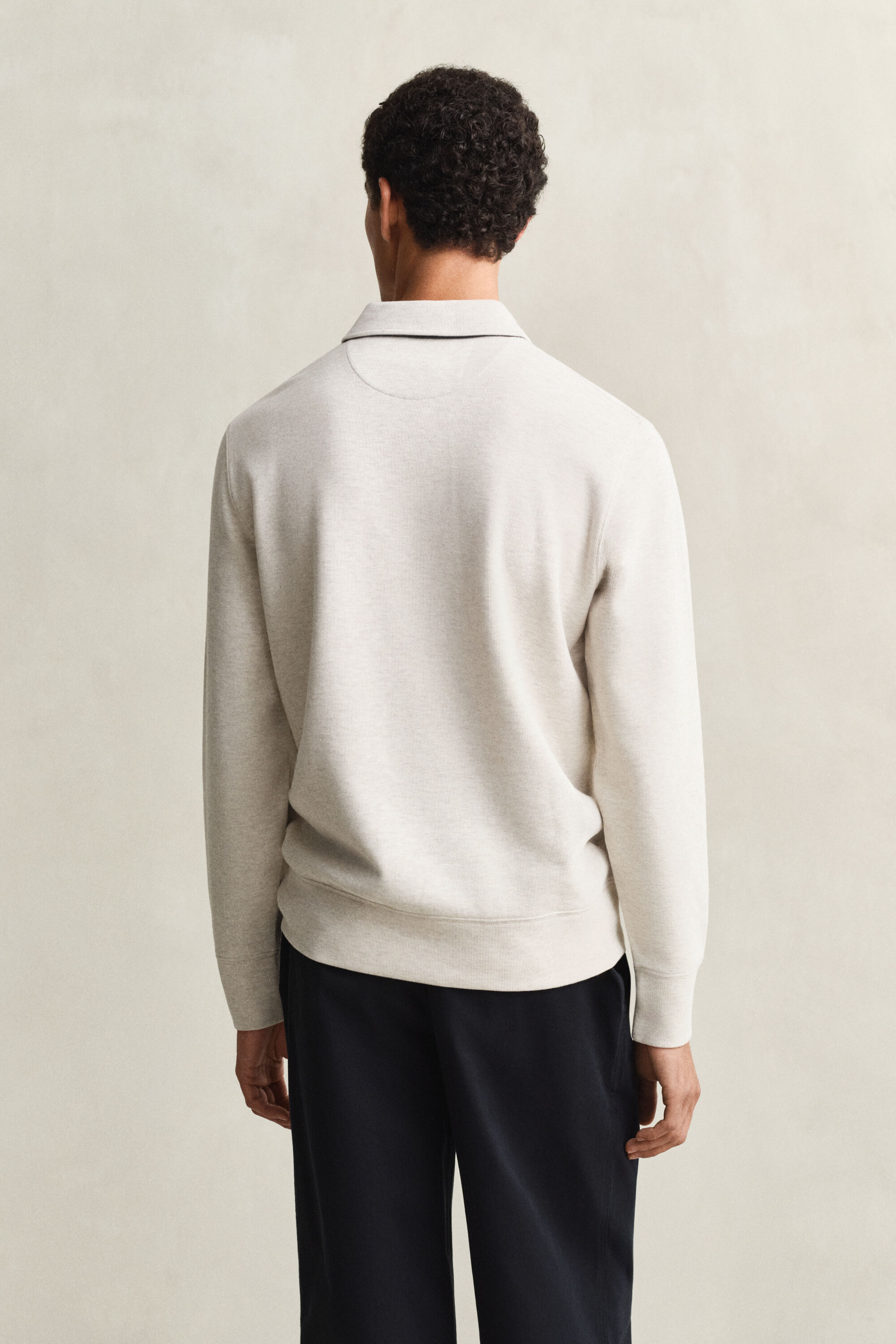 Sweat-shirt léger style polo Sacker Rib