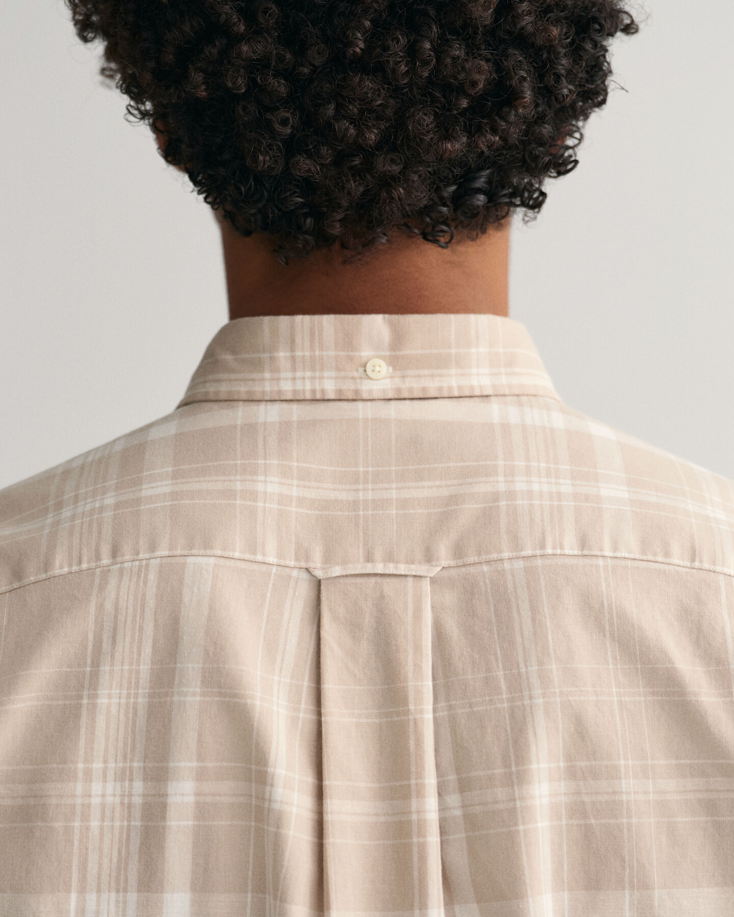 Chemise regular fit en coton et lin à carreaux