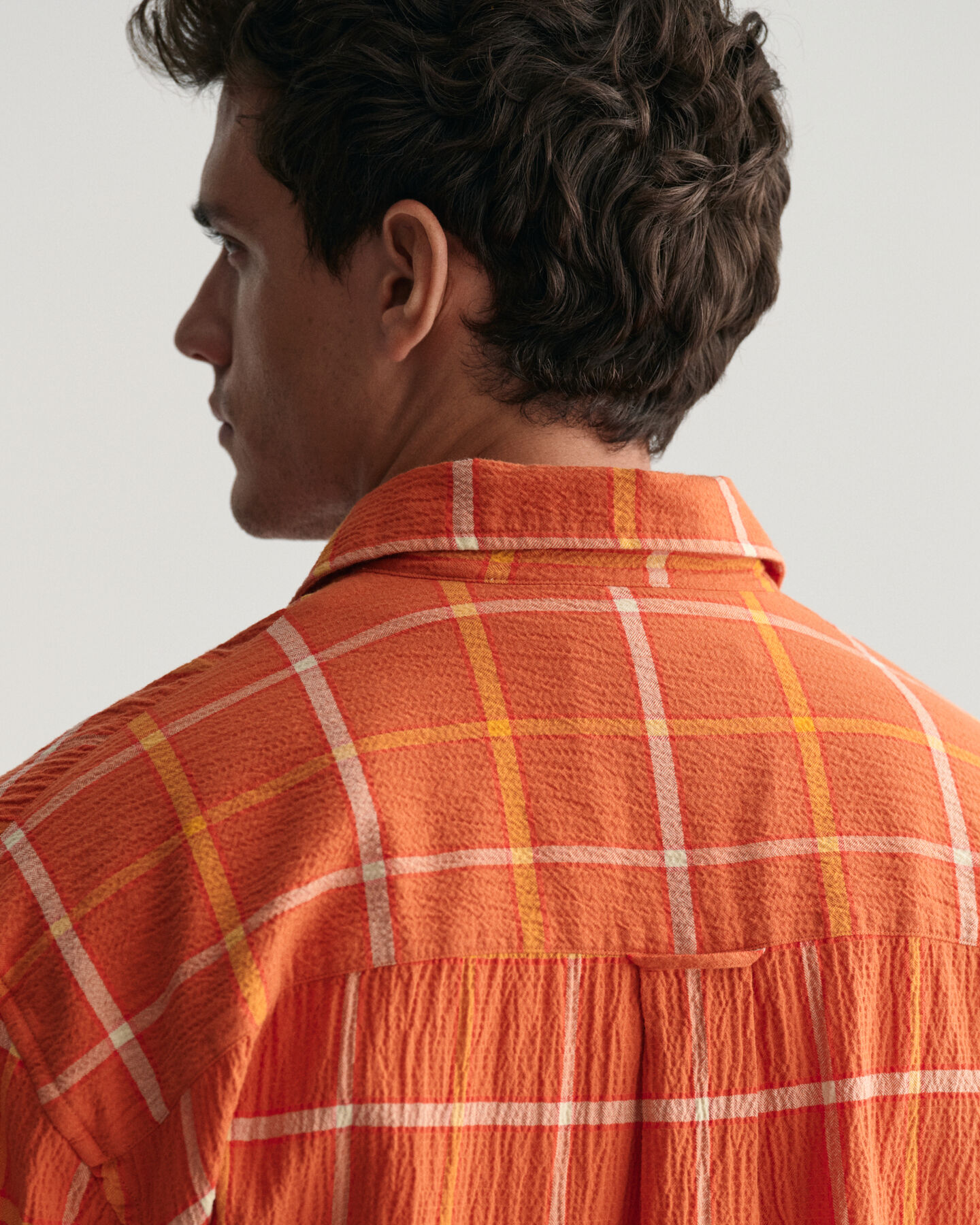 Chemise ultra-ample texturée à carreaux