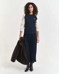 Pull col rond en colour-block