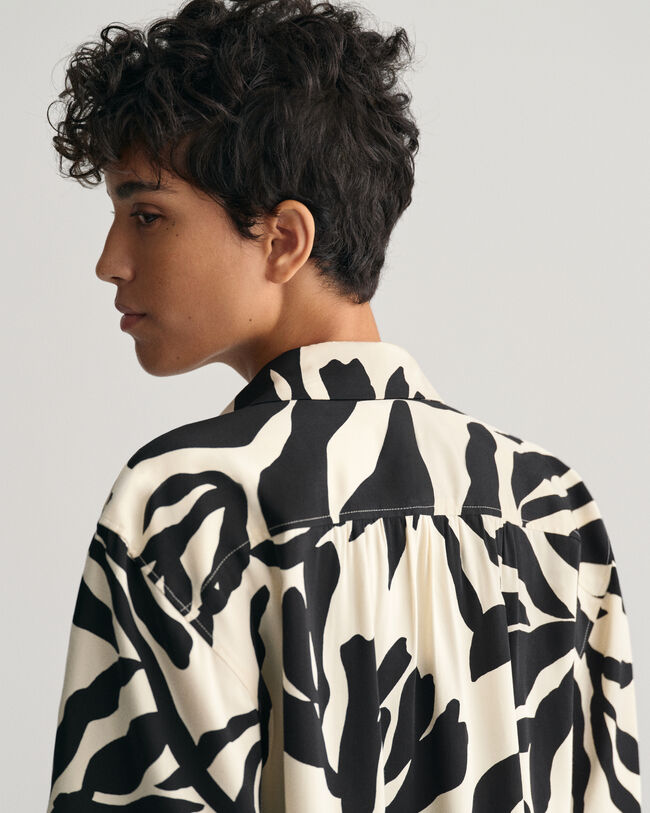 Chemise relaxed fit à manches courtes Palm Print