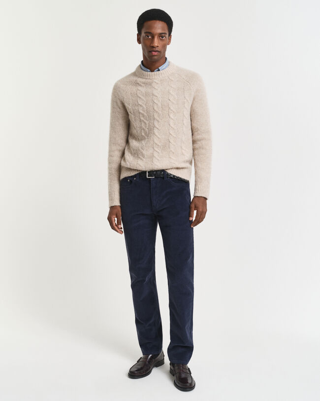 Jean regular fit en velours côtelé