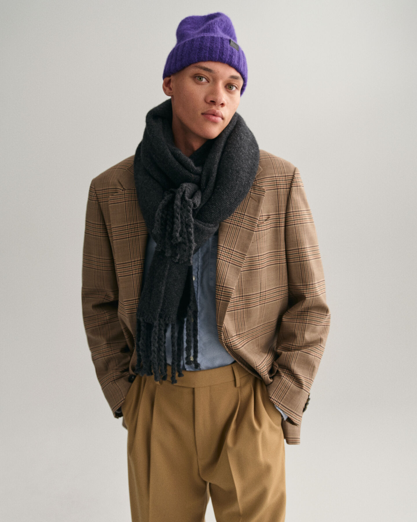 Bonnet en laine duveteuse