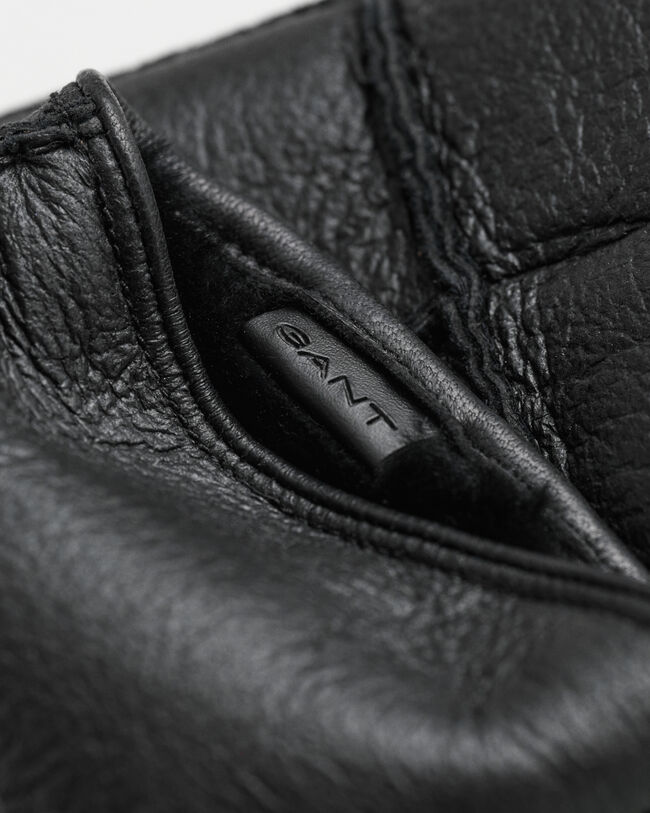 Moufles en cuir et peau lainée