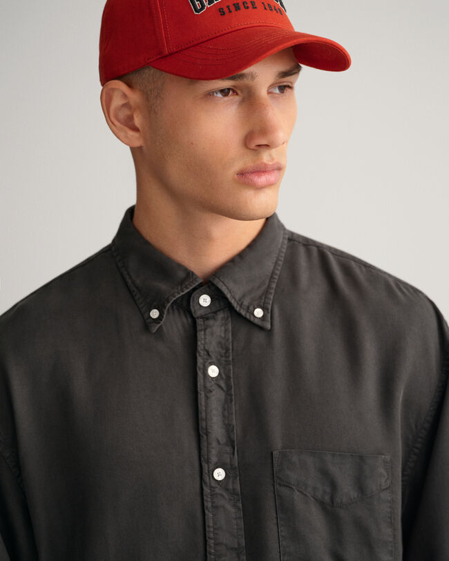 Chemise relaxed fit en lyocell teint en pi&egrave;ce