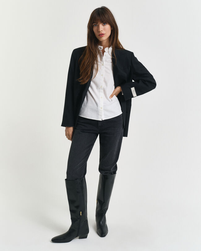 Chemisier classique en coton Oxford à volants