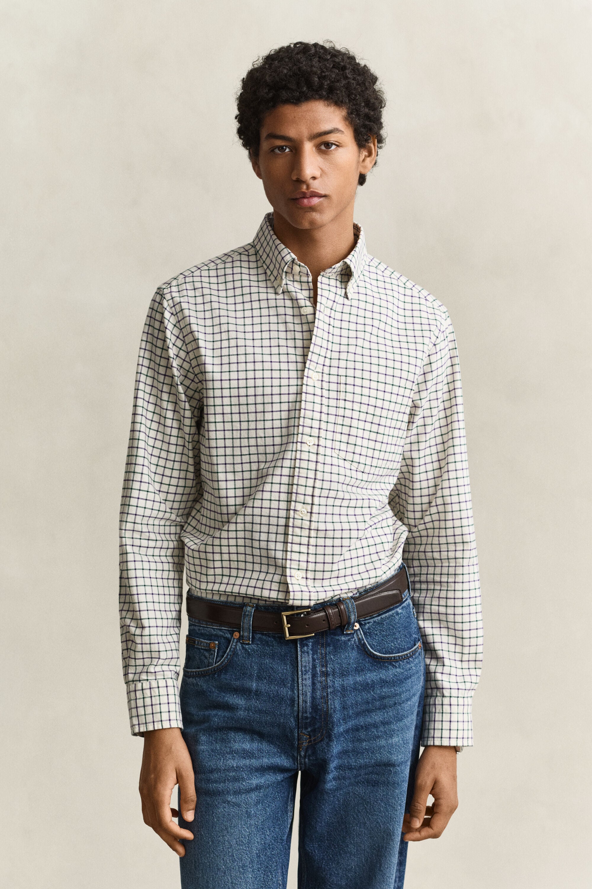 Chemise en coton Oxford à carreaux Archive