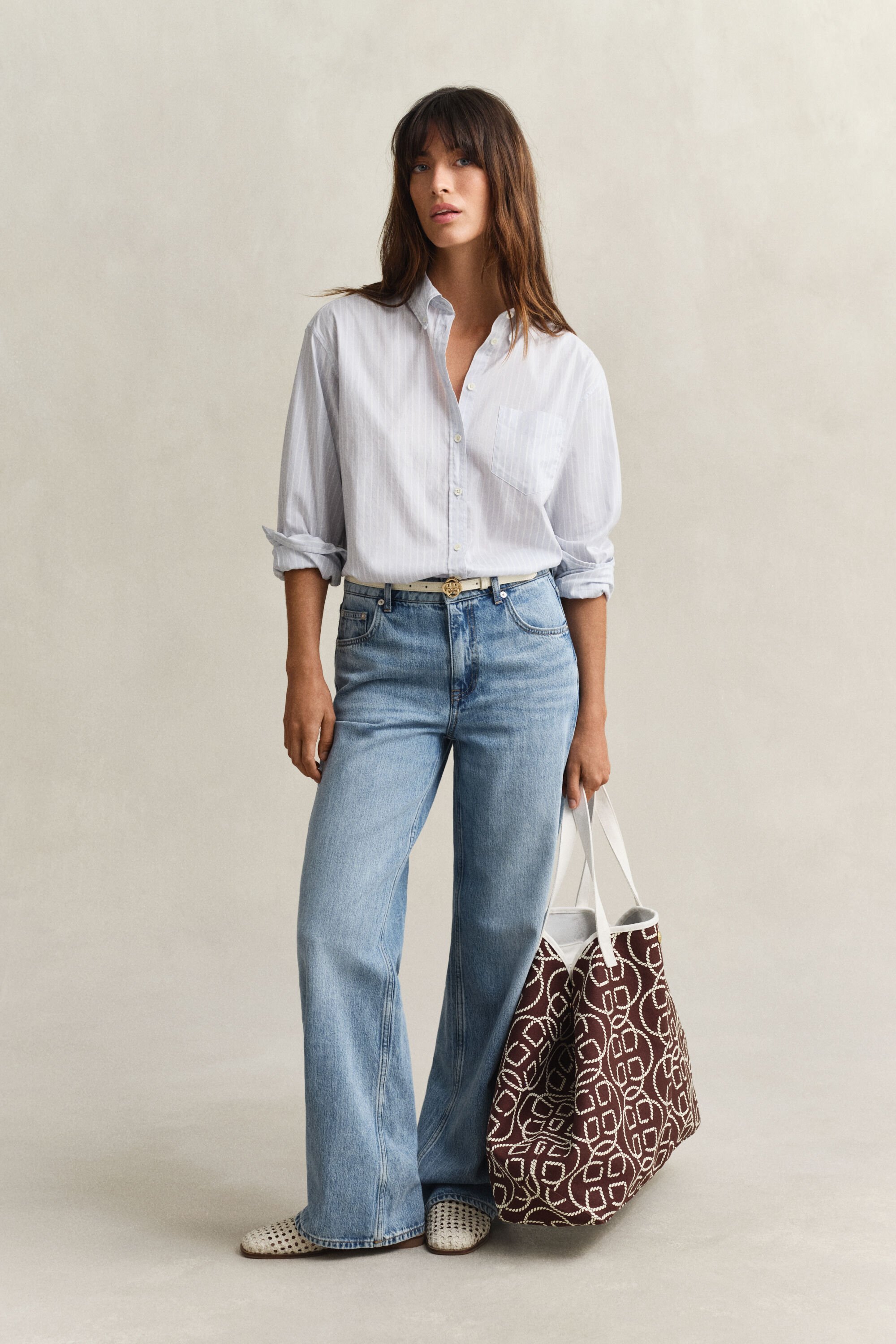 Chemise en coton Oxford à rayures Luxury