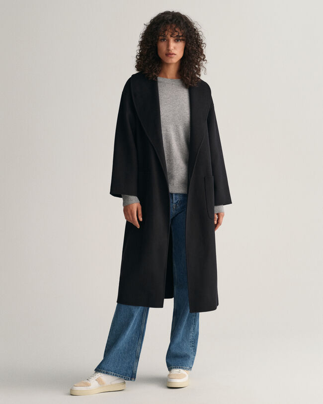 Manteau cousu main avec ceinture