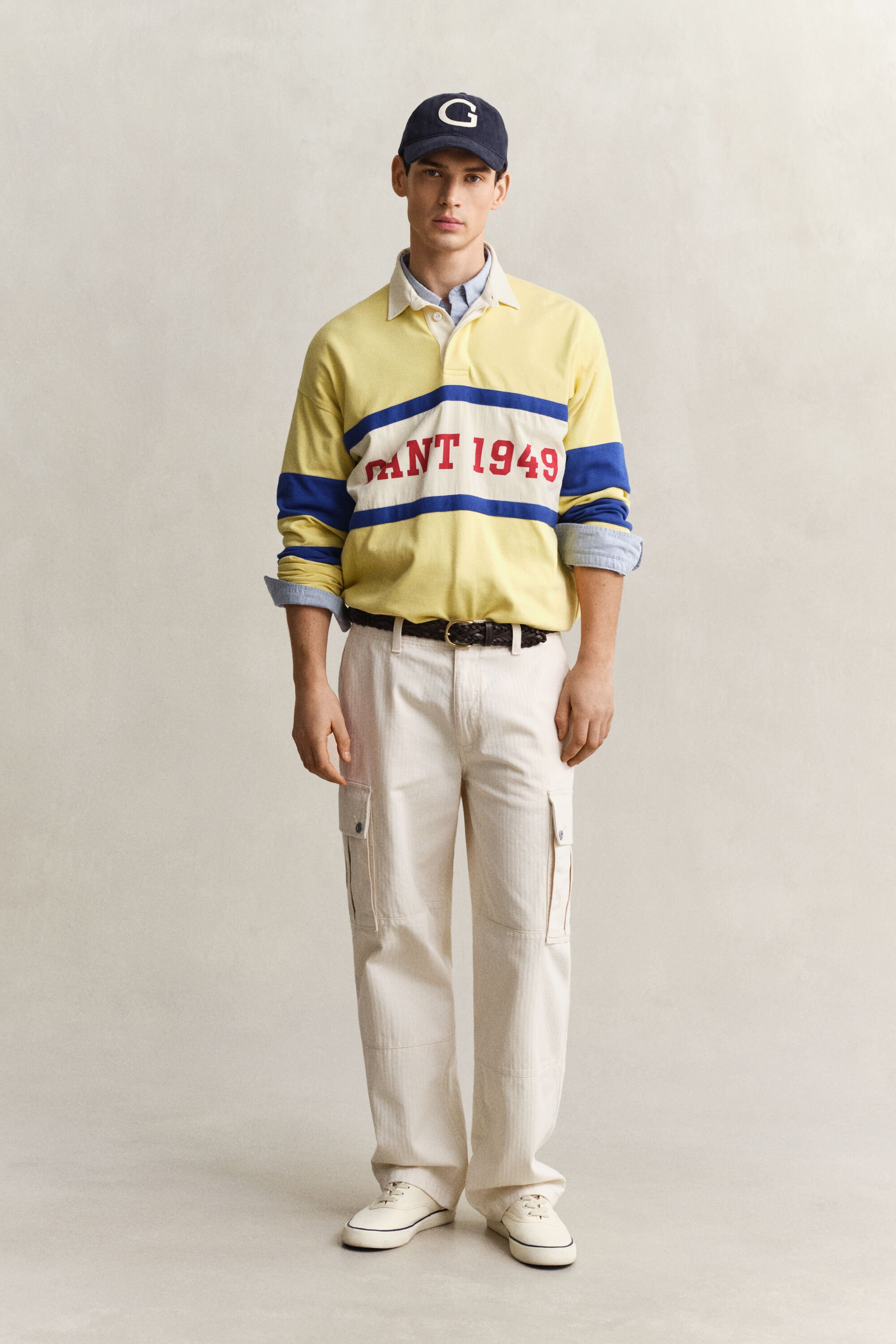 Pantalon cargo à chevrons