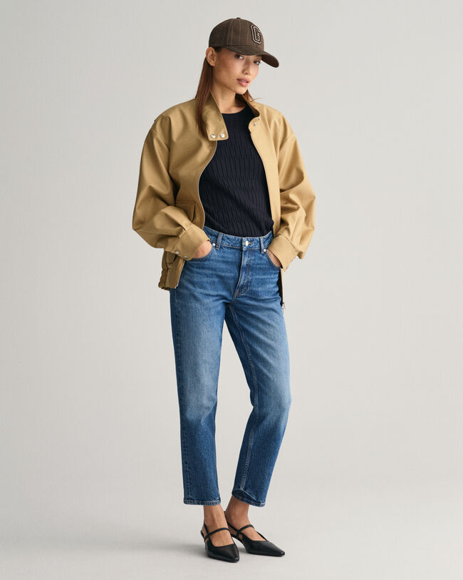 Pull ras du cou à manches courtes Textured