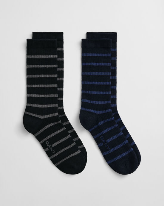 Coffret cadeau de 2 paires de chaussettes à rayures métallisées