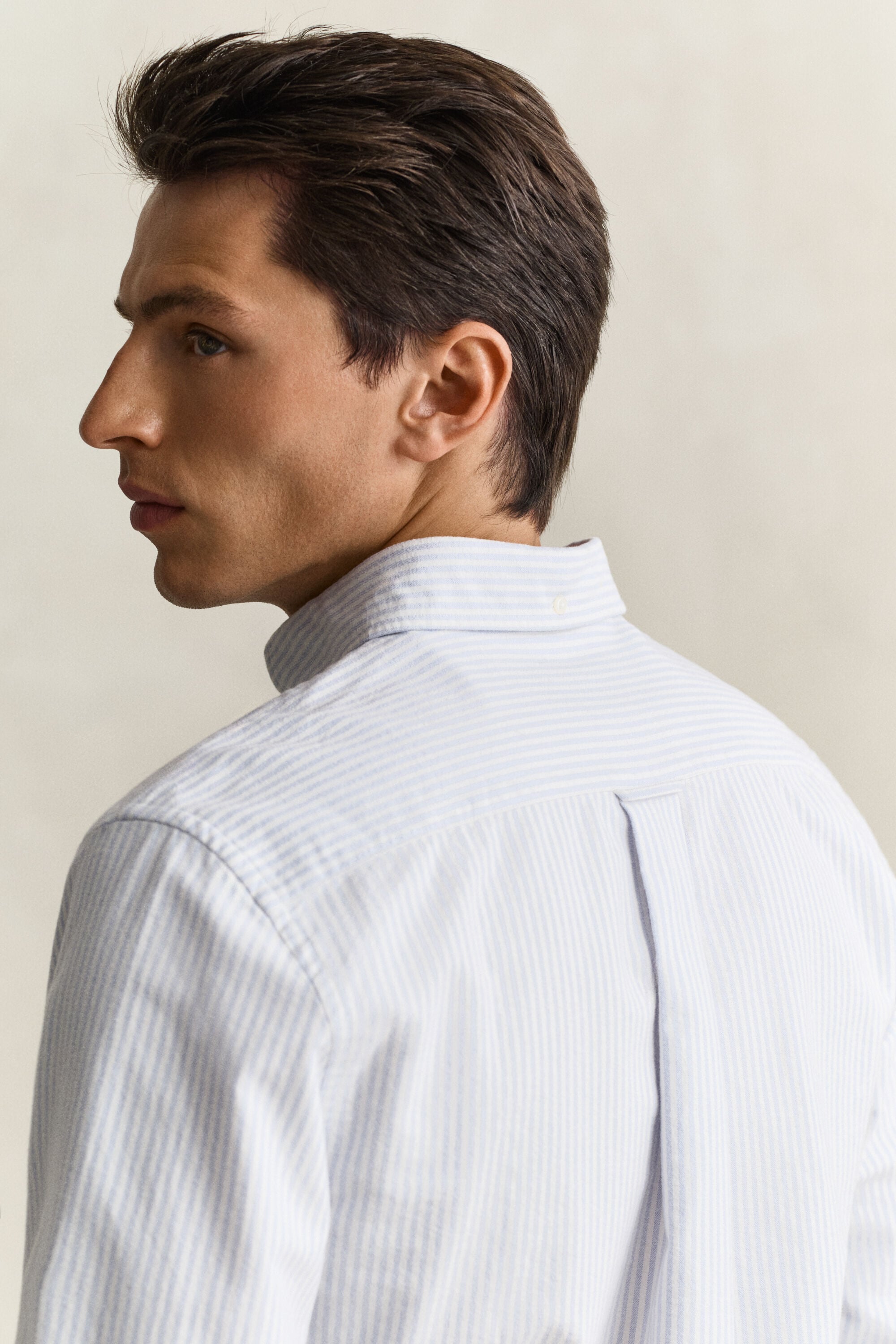 Chemise en coton Oxford brossé avec rayures