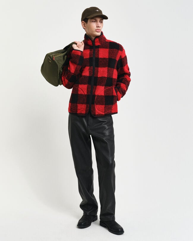 Veste en polaire à carreaux